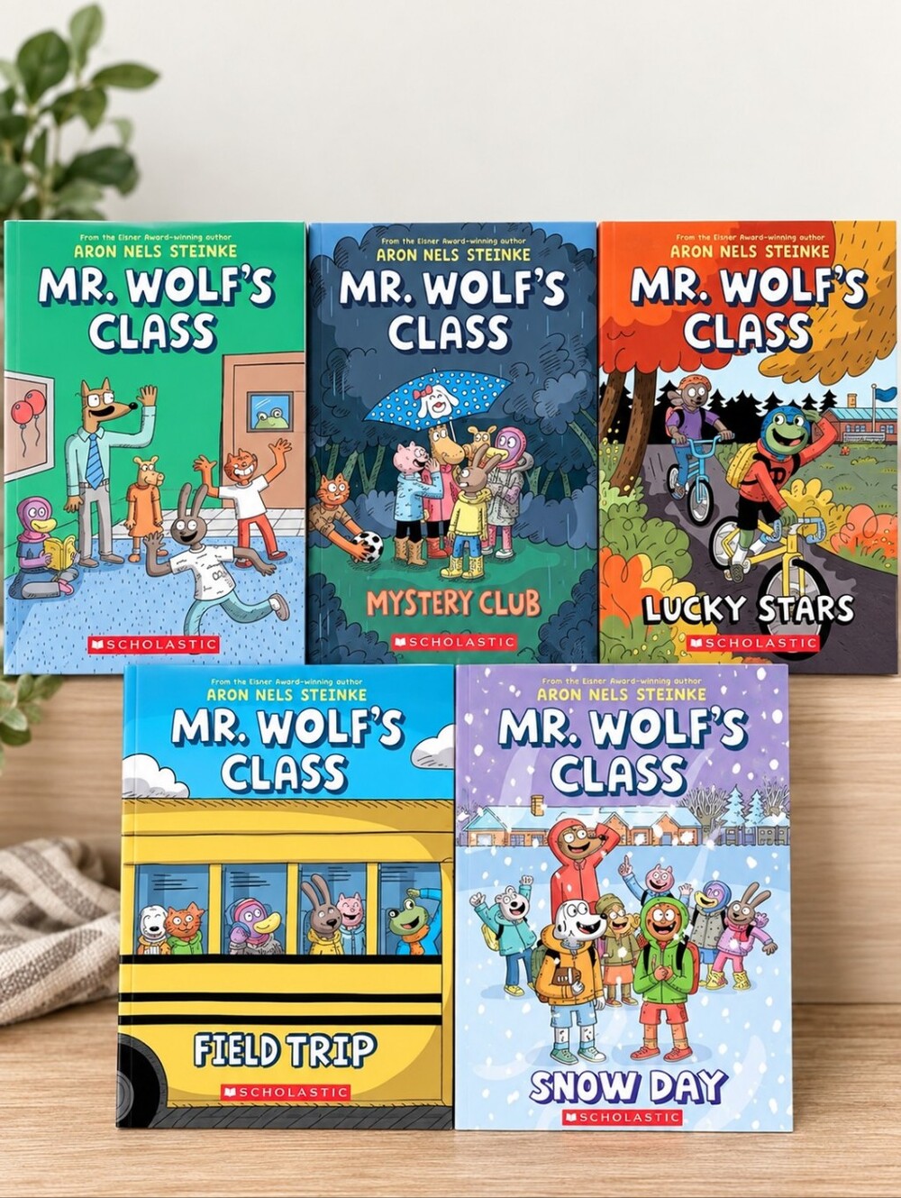 Aron Nels Steinke Mr Wolf's Class Graphic Novel Series Lot Set Books 1-5